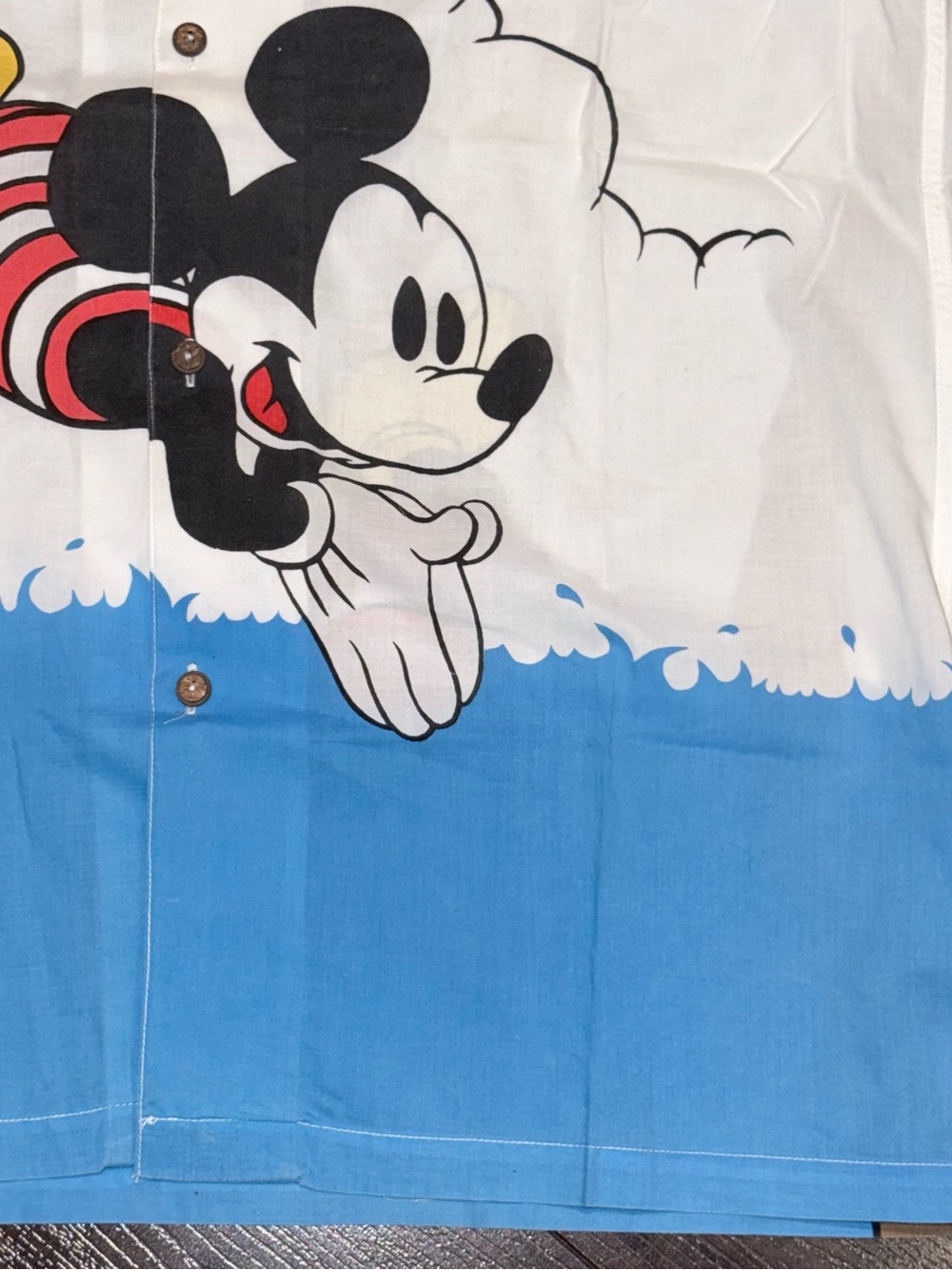 Mickey Mouse Tropical Graphic Button-Up Shirt - White & Blue - Picture 12 of 15